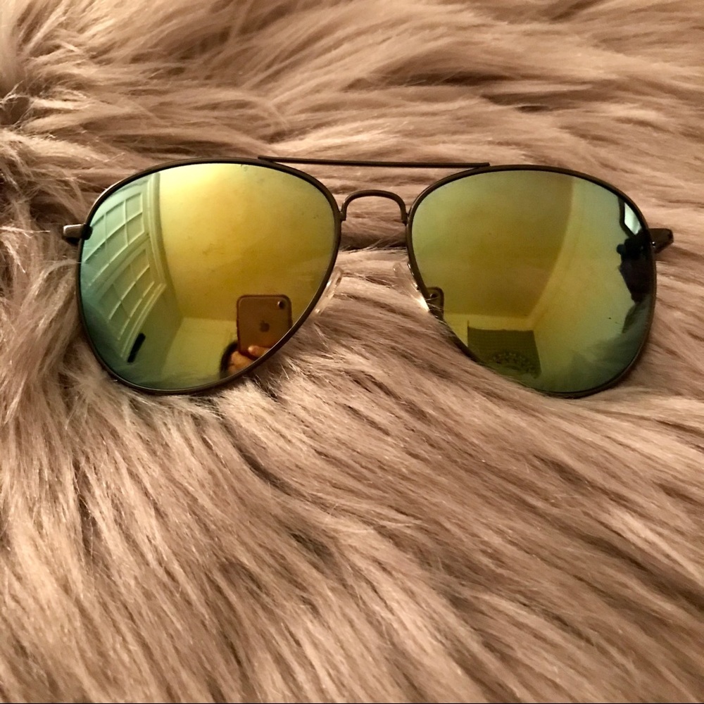 Reflective Neon Aviator Sunglasses